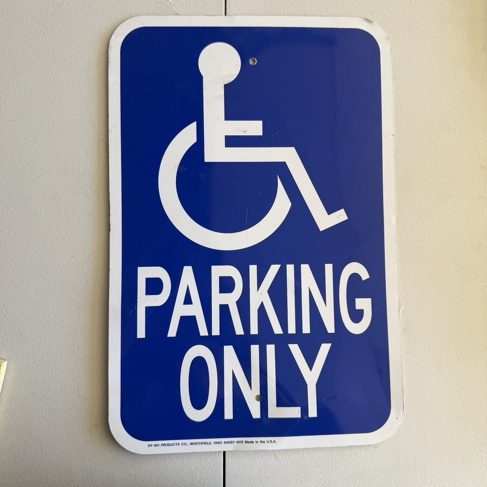 Handicapped Parking Sign Aluminum Weatherproof 8x12 ADA Compliant Metal
